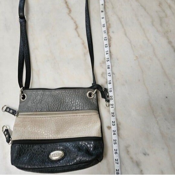 Rosetti Black Brown Faux Leather Crossbody / Shoulder Bag Purse - Picture 6 of 7